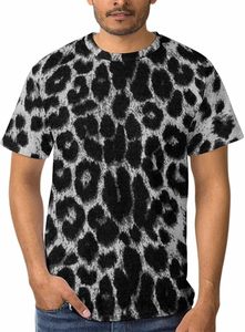 Camiseta gótica con estampado de leopardo para hombre, ropa de verano de manga corta con cuello redondo, holgada, antiarrugas, de terciopelo - Product Image 3