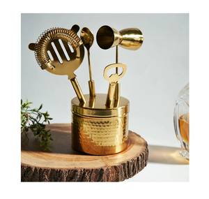 Juego de Herramientas de Barra de Latón Macizo en Oferta, Accesorios de Barra con Acabado Dorado Grabado y Mango de Latón Hecho a Mano a Precio de Mayoreo - Product Image 1