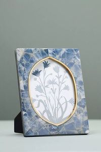 Marco de Fotos Moderno con Efecto Mármol, Diseño Artístico de Corte Ovalado y Borde Dorado para Decoración de Mesa de Lujo en el Hogar - Product Image 2