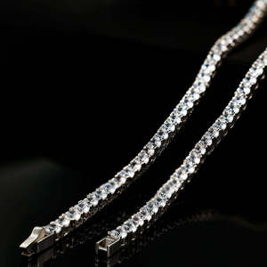 Iced Out Moissanite Tennis <b>Necklace</b> 3mm 4mm 5mm 6mm Diamond Tennis Chain <b>for</b> <b>Men</b> Women - Product Image 3