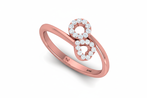 Anillo de Lujo para Uso Diario con Diseño Amira para Mujer, Oro de 14K, 20 Diamantes Naturales de Corte Brillante Redondo, Color G |   Chapado en Rodio 0.15Ctw - Product Image 3