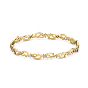 0.48ct vàng lá kim cương tự nhiên Bangle trong vàng vàng-hi màu sắc, VS-SI rõ ràng - Product Image 1