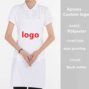 Delantal Unisex de Algodón Blanco con Logotipo Personalizado y Cierre a Presión para Camareros, Uso en Restaurantes y Bares, Resistente a las Manchas, Uniforme de Manga Corta - Product Image 1