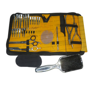 Hair Extension Tools Kit with Duckbill Clips Long Hair Sectioning Clips C-Shape Extension <b>Needles</b> Shears & <b>Beads</b> Crimping plier - Product Image 3