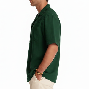 Breathable Quick Dry Eco-Friendly Summer Men's <b>Shirts</b> Short Sleeve Casual Spandex/Polyester Bulk Supply Wholesale Price - Product Image 5