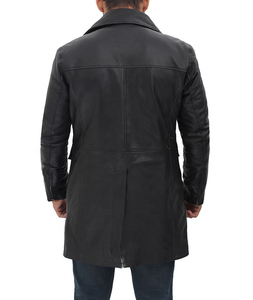 Abrigo de Cuero para Hombre, Corte Ajustado, Chaqueta Larga, Diseño Moderno, Cuero PU, Ajuste Cómodo, Prenda Elegante para Invierno, Informal, para Fiestas - Product Image 2