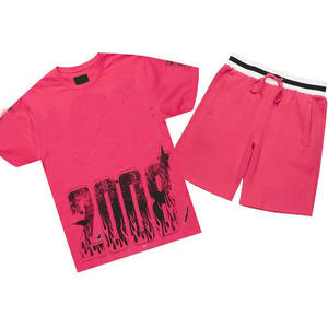 Ensemble de t-shirt et short sportif pour homme, tenue de sport décontractée en deux pièces, vêtements de sport d'été, tenue de gym, fitness, entraînement quotidien - Product Image 1