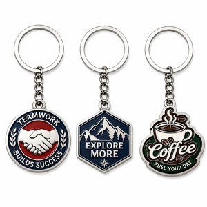 Pendentifs porte-clés en métal personnalisés avec logo en émail souple et formes de fermoir optionnelles pour cadeaux de marque et projets en gros - Product Image 1