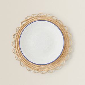 Creative Flower Rattan <b>Placemat</b> <b>Round</b> Woven Tablemat Hollow Petal Coaster Rustic Charger Plates For Fine Dining Restaurant Decor - Product Image 2
