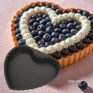 Molde para tartas de frutas ATLAS STAR con forma especial, base desmontable, de aluminio negro, 7 pulgadas, en forma de corazón - Product Image 5