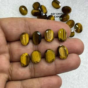 Ojo de Tigre Facetado Ovalado Cabujón Piedra Preciosa Natural Ojo de Tigre Dorado Piedra Suelta para Fabricación de Joyas Venta al por Mayor Cristal Curativo Regalo - Product Image 5