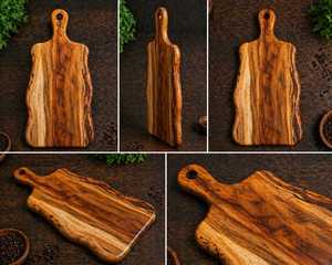 Planche à découper rectangulaire en bois d'acacia de qualité supérieure, durable, lavable au lave-vaisselle, planche de cuisine artisanale pour légumes, fruits, viande - Product Image 2