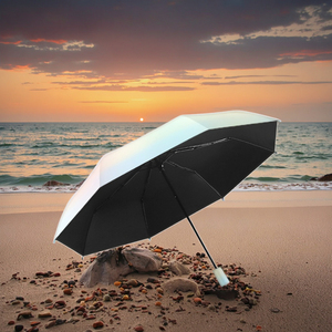 Paraguas Doble Uso Hongye para Mujer, Impresión Digital Degradada, Revestimiento Negro Engrosado, Protección Solar/UV, Manual, para Viajes - Product Image 1