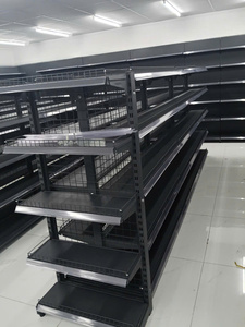 Góndola de supermercado de malla de alambre de doble cara personalizable OneTech, hierro con recubrimiento en polvo, fácil de montar, duradera y asequible - Product Image 3