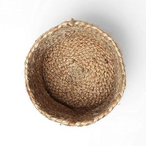 Customised Hot Selling Handwoven Vintage Grass Rope Handmade <b>Flower</b> Pot Storage <b>Basket</b> with Waterproof Lining - Product Image 2