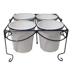 High strength multi tiered metal flower <b>pot</b> <b>stand</b> for vertical gardening and home decoration with traditional look - Product Image 6