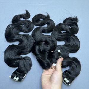 Grand prix de Stock cheveux bruts de haute qualité corps noir vague génie trame Machine Double dessiné Bundle de Qhair - Product Image 2