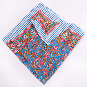 Cotton Blue <b>White</b> Geometric Patterned Bandana Summer Breathable Lightweight Multifunctional Scarf Bandana <b>Wraps</b> - Product Image 5