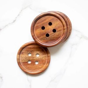 Juego de Posavasos Redondos de Madera Curio Craft, Resistentes al Calor, Ecológicos, Duraderos, No Tóxicos, Diseño Moderno, Tapetes y Almohadillas - Product Image 2