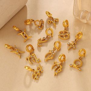 Charms for Jewelry Making with 18K Gold Plated Zodiac Pendants <b>Removable</b> Clasp for DIY Beach Bracelets - Product Image 1