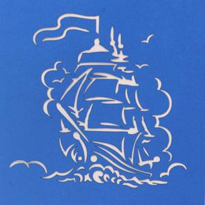 Carte de vœux 3D pop-up bateau classique, faite à la main, collection transport, cartes pop-up 3D, carte 3D pop-up pour cadeau - Product Image 4