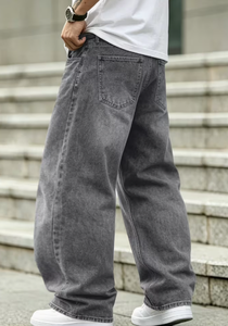 Hardihood International – Jean décontracté pour homme, taille haute, coupe ample, imprimé cachemire bleu, respirant, style streetwear, grandes tailles - Product Image 2