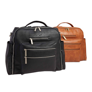 Sac à langer en cuir véritable fait main, fermeture éclair, multi-poches, sac à dos pour bébé, logo personnalisé, grande capacité, sac à langer - Product Image 3