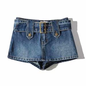 Women High Waist Casual Denim Shorts Frayed Trim Fashion Summer Clothing - Product Image 1