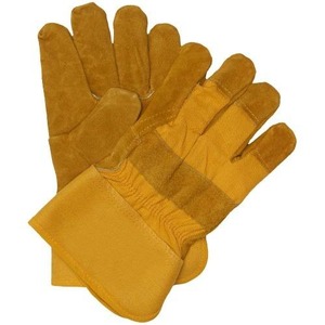 Gants de travail en coton à doigts entiers, rayés jaunes, protection extérieure, unisexe, toutes saisons - Product Image 2