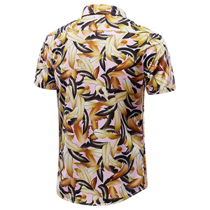 Ensemble chemise à imprimé floral pour hommes, manches courtes, boutonnée, tenue décontractée d'été de style hawaïen - Product Image 4