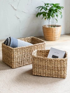 Ensemble de 2 paniers rectangulaires naturels faits à la main, paniers de rangement, vente en gros, écologiques, fabriqués au Vietnam - Product Image 5