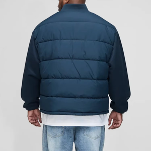 Veste matelassée pour homme avec logo personnalisé OEM ODM, col montant, manteau d'hiver rembourré en coton, chaud, respirant, vêtements d'extérieur - Product Image 5