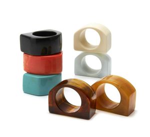 Juego de 4 Anillos para Servilletas de Resina Hechos a Mano, Ecológicos y Duraderos, Accesorios de Comedor para Fiestas, Estilo Rústico Moderno - Product Image 4