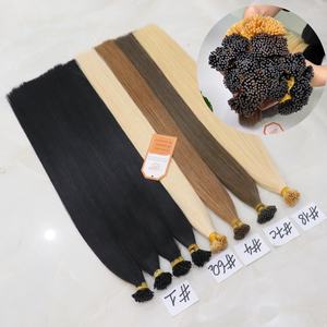 Extensiones de cabello Remy vietnamita virgen 100%, cutícula de trama única alineada, larga vida útil, estilos de Punta I de alta calidad - Product Image 1
