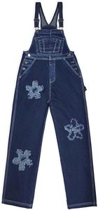 Mono vaquero de cintura alta para mujer, con bordado floral, cuello cuadrado, informal, largo, para primavera y verano - Product Image 6