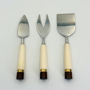 Ensemble à fromage vintage de qualité en acier inoxydable avec manche en résine, couteaux à fromage, décoration de table de cuisine, outils de découpe de beurre et de pizza - Product Image 1