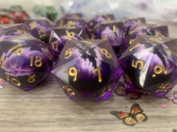 Dés à compteurs de vie D20 en résine à noyau liquide de 33 mm, à bords tranchants, effet œil de dragon, pour D&D, MTG, HP, MP, Turn Order, TCG, 40K, Spindown