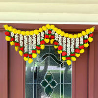 Guirlandes de fleurs de marguerites artificielles indiennes faites à la main, écologiques, imperméables, pour mariage, remise de diplôme, fête des mères, ouverture de maison, décoration de porte