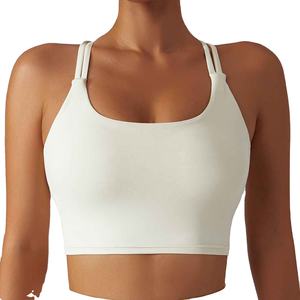 Soutien-gorge de sport respirant et à séchage rapide avec logo personnalisé, bretelles croisées au dos, idéal pour la course, le fitness et le yoga - Product Image 1