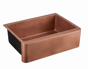 Évier de cuisine rectangulaire simple en cuivre de qualité supérieure, finition brossée, design industriel, facile à nettoyer - Product Image 5