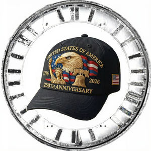 Gorra Ajustable de 6 Paneles con Diseño de Águila Calva, Estilo Retro, Lavada, Transpirable e Impermeable, con Hebilla Plateada y Cobre, para el 250 Aniversario de EE. UU. - Product Image 3