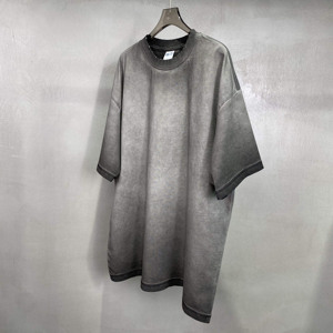 T-shirt Homme Grande Taille Respirant en Coton Teint et Lavé 250 g/m², Effet Délavé Acide Vintage, MOQ Faible - Product Image 4