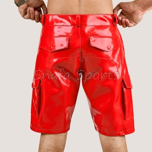 OEM Service Reasonable Price Leather Shorts For Men Latest Style Custom Design Streetwear Men Leather Shorts In Wholesale - Product Image 2