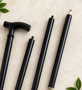 Elegant Black Walking Cane With Brass Accents And Floral Engraving For Gentlemen - Product Image 6