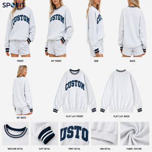 Sudadera Casual de Cuello Alto para Mujer, Otoño-Invierno-Primavera, con Bordado de Letras Griegas Impresas Personalizadas, Ecológica y Transpirable - Product Image 6