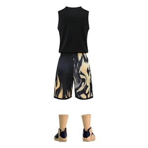 Ensemble d'uniformes de basketball personnalisés avec impression graphique flamme, maillot de basketball entièrement sublimé pour hommes, vêtements de sport d'entraînement d'équipe à séchage rapide - Product Image 2