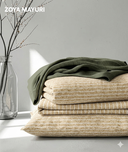 Luxury Twin Size Modern Woven Washed Cotton Florals Grade Bedsheet Set <b>Flat</b> <b>Sheet</b> <b>Fitted</b> <b>Sheet</b> 2 Pillow Covers 400TC Bedding - Product Image 5