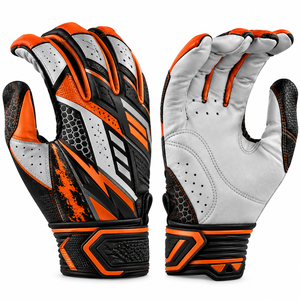 Gants de frappe de baseball pour hommes de haute qualité, logo personnalisé, cuir coloré pour l'extérieur, vente chaude, prix d'usine professionnel - Product Image 6