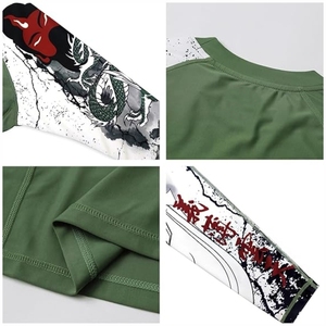 เสื้อรัดกล้ามเนื้อสำหรับนักกีฬามืออาชีพ ระบายอากาศได้ดี UPF50+ แห้งเร็ว ผ้าพิมพ์ลายด้วยเทคโนโลยีถ่ายโอนความร้อน รับผลิตแบบ OEM ODM ขายส่ง - Product Image 5