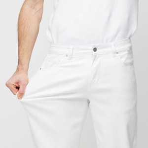 Jean en denim coupe droite pour homme, été, tissu respirant et durable, blanc, élégant, décontracté, confortable - Product Image 2